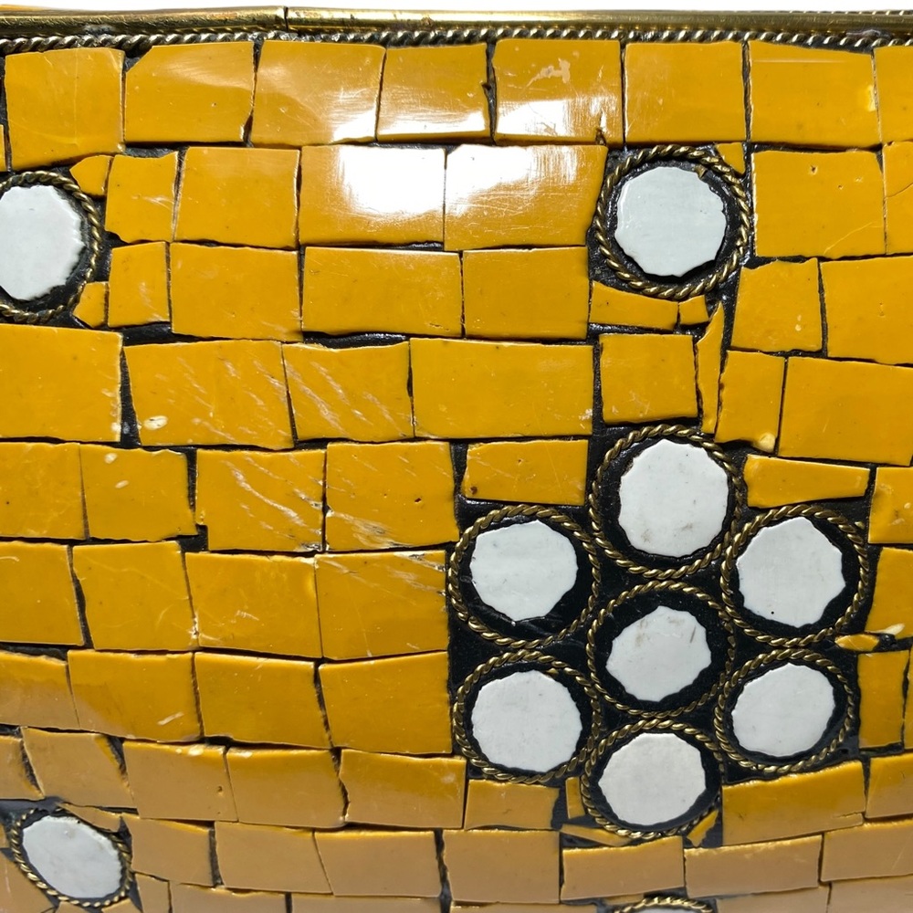 Antik Kraft Mosaic Pattern Yellow and Gold Women's Bag - Picture 9 of 13